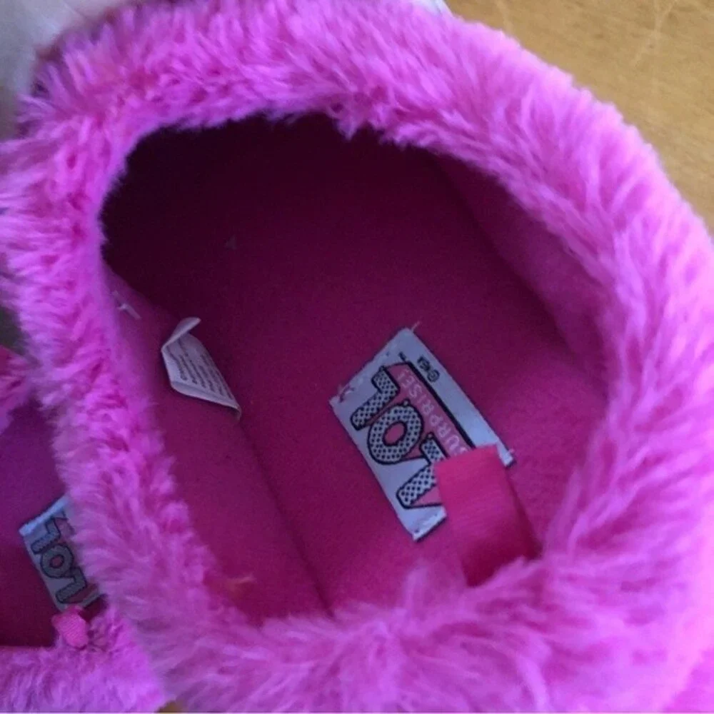 LOL Surprise Girls Pink Plush Slippers Diva Miss Punk Size 2-3